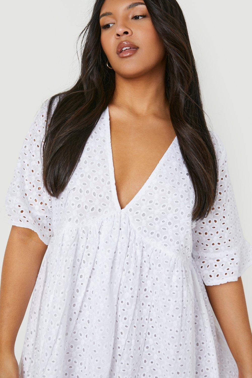 Boohoo plus hot sale smock dress