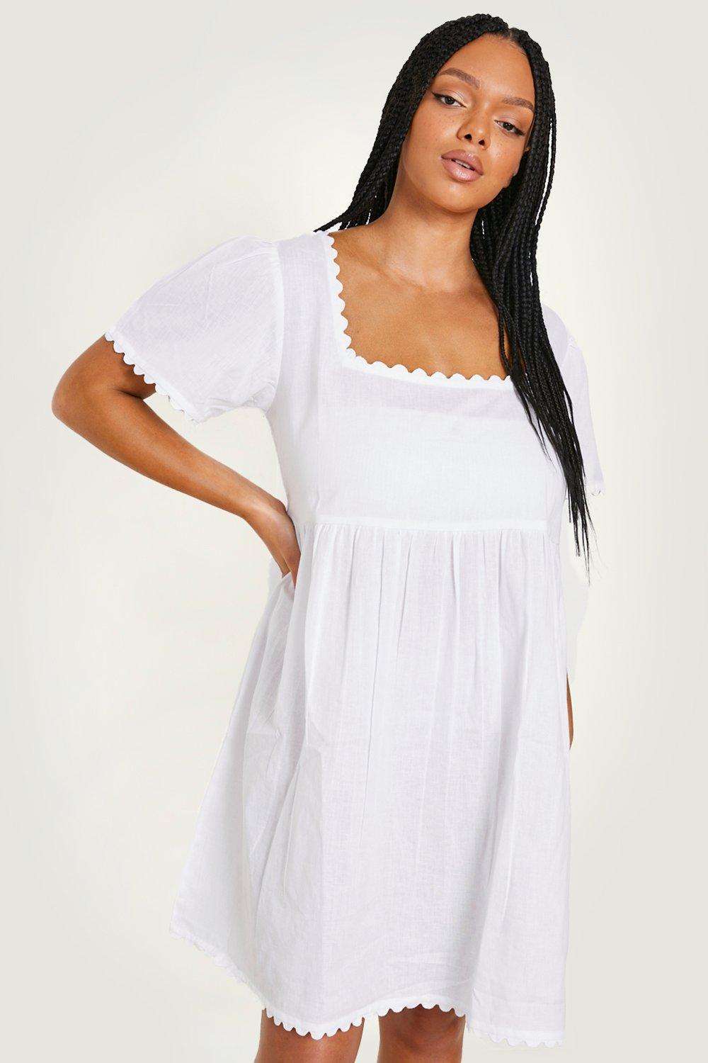 Boohoo scallop outlet dress