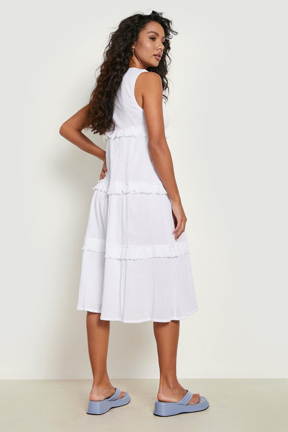 Cheesecloth store dress white