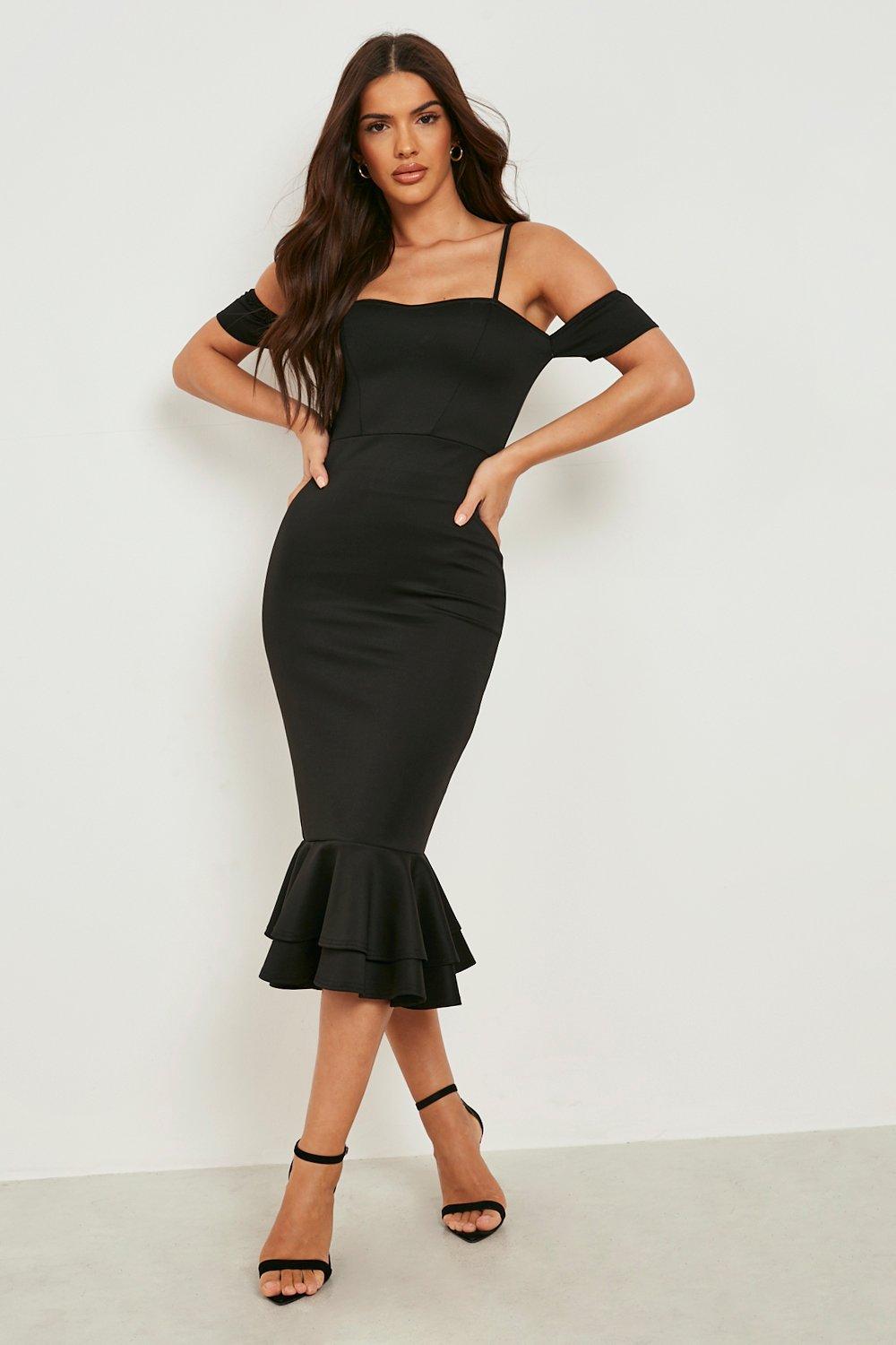 strappy cold shoulder dress