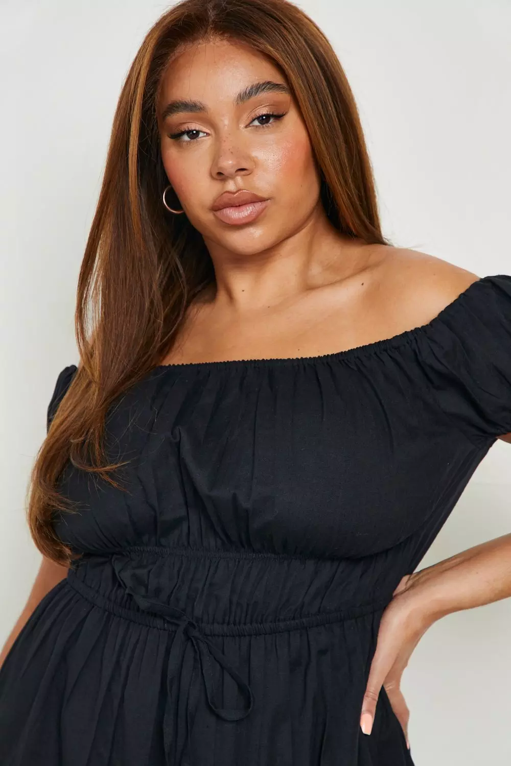 Plus size off the shoulder shirt dress online