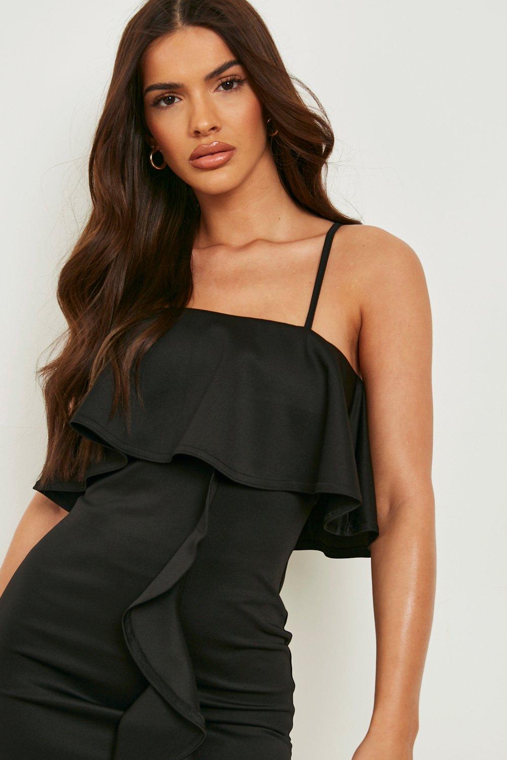 Strappy ruffle dress sales