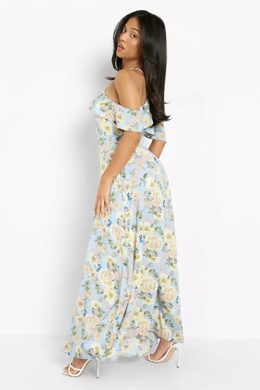 Petite cold 2025 shoulder maxi dress