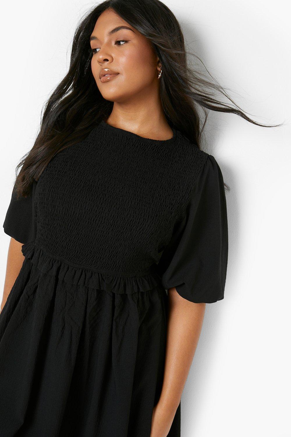 Boohoo plus 2025 black dress