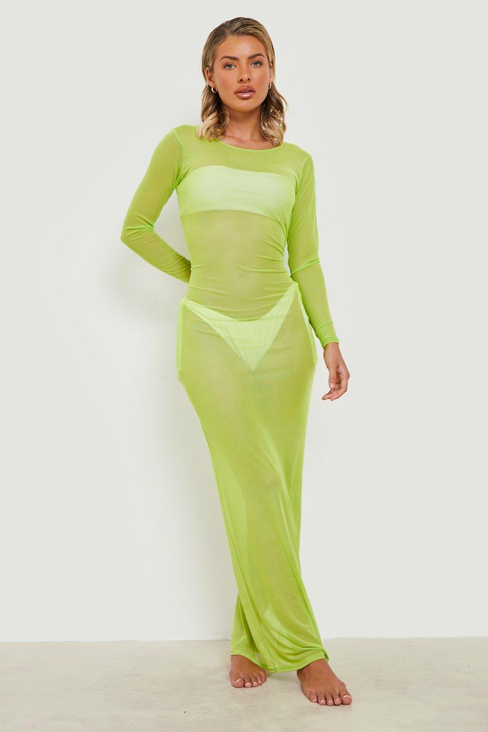 Mesh shop neon dress