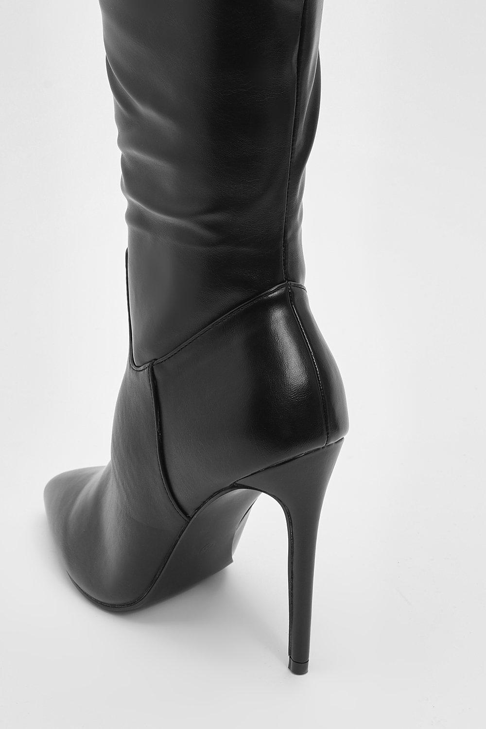 Pointed Over The Knee Stiletto Heeled Boots