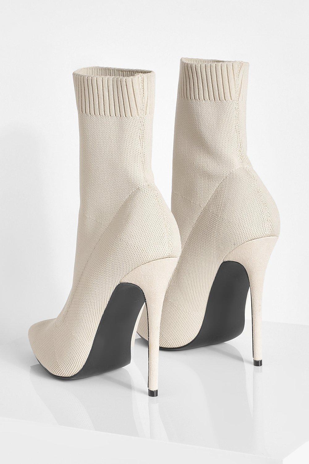 Pointed Knitted Stiletto Sock Boots | boohoo
