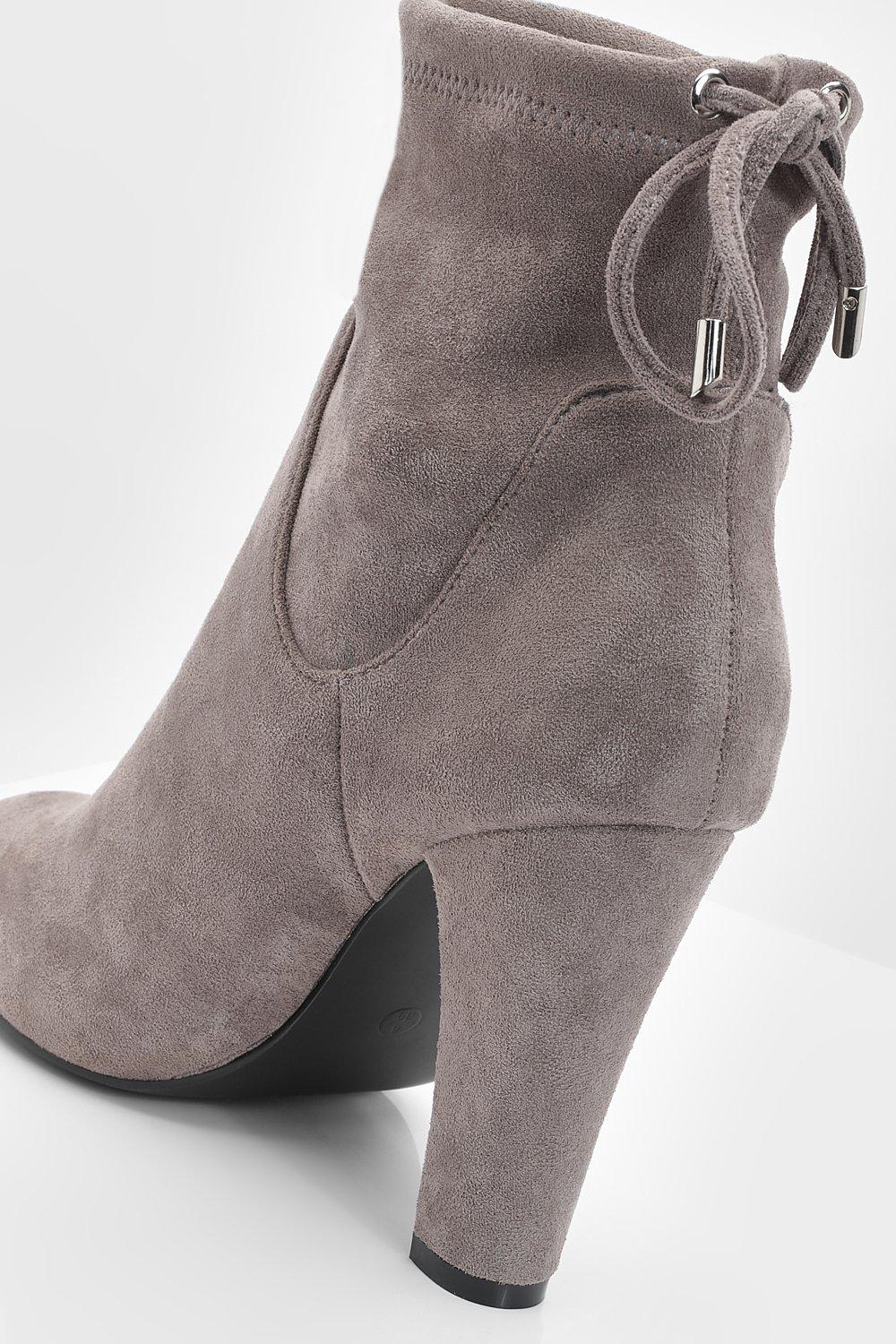 Grey suede best sale block heel boots