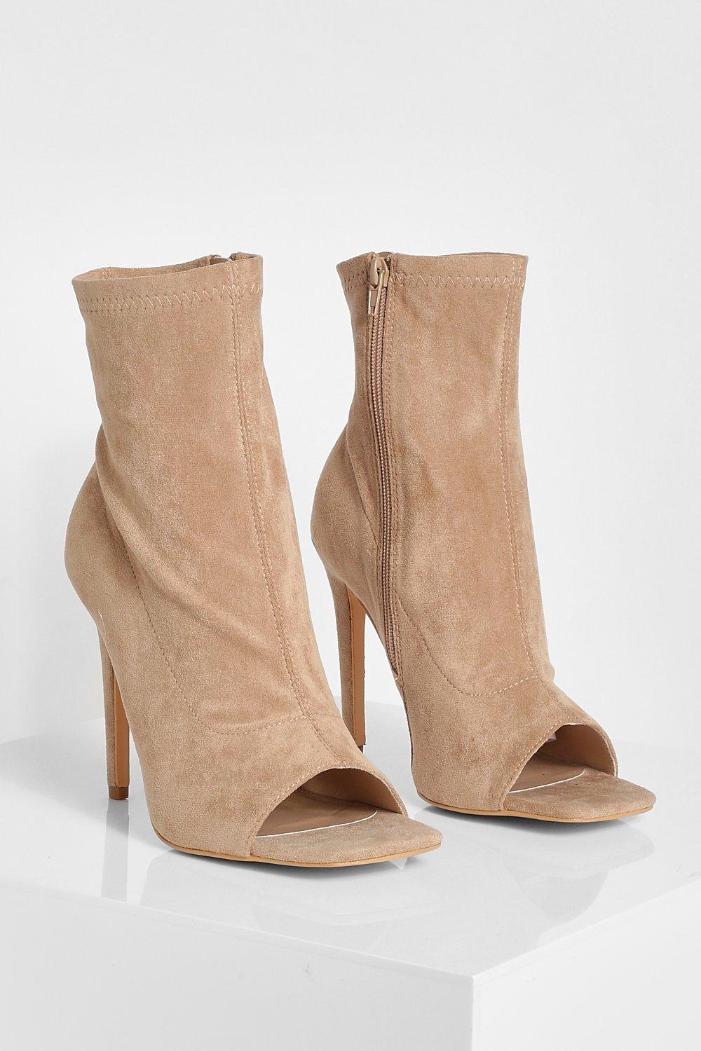 Peep toe booties wide on sale width