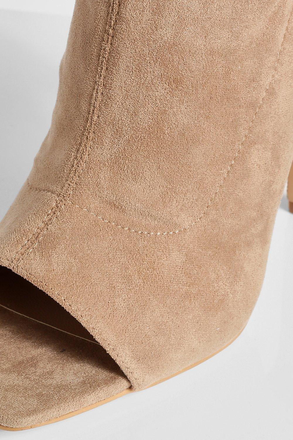 Wide width peep hot sale toe booties