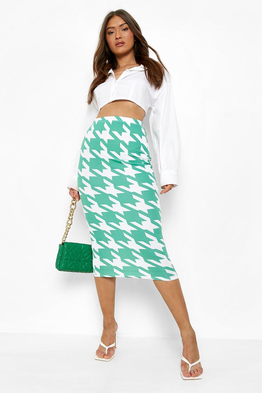 Boohoo green midi skirt 2025