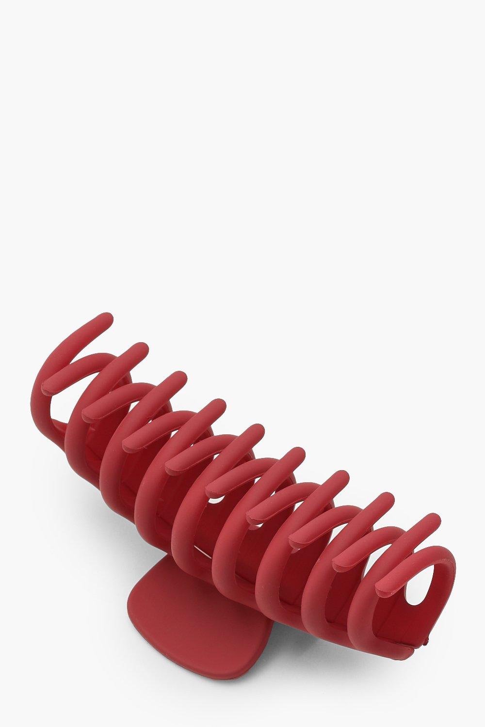 cascada Reproducir el plastico Red Rounded Claw Clip | boohoo