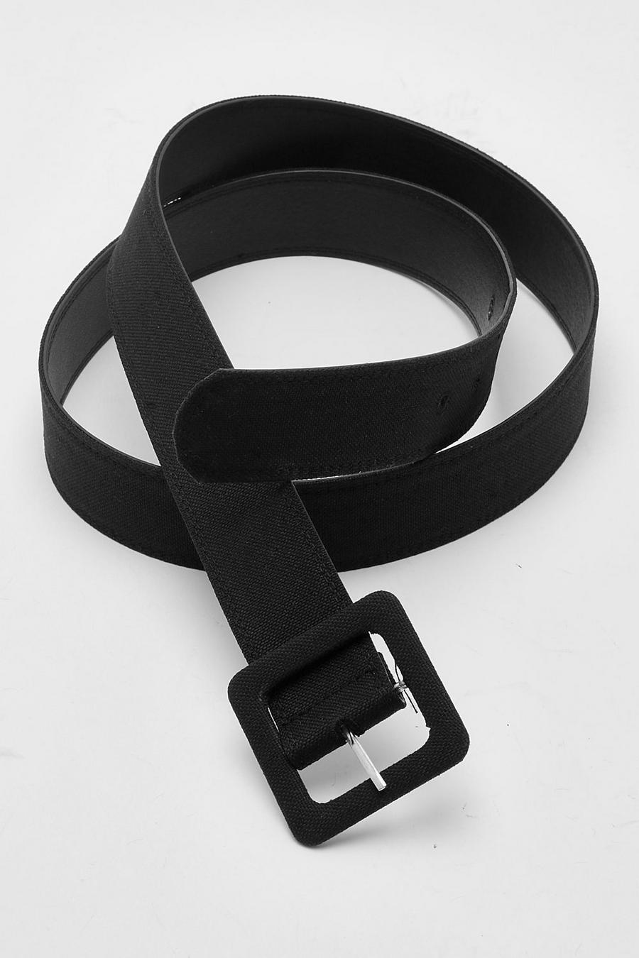 Black schwarz Plus Linen Belt