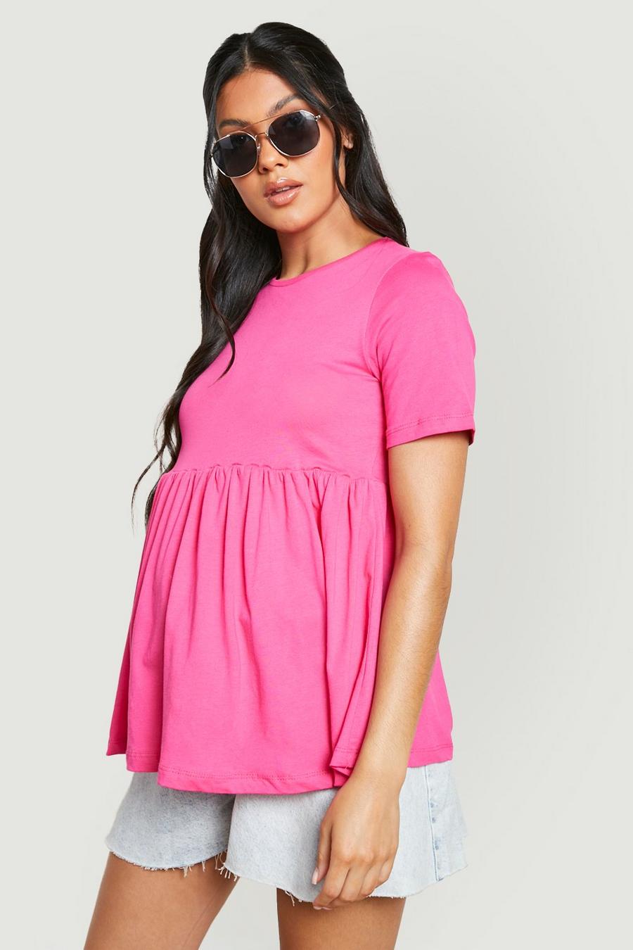 Fuchsia pink Maternity Crew Neck Smock Top image number 1