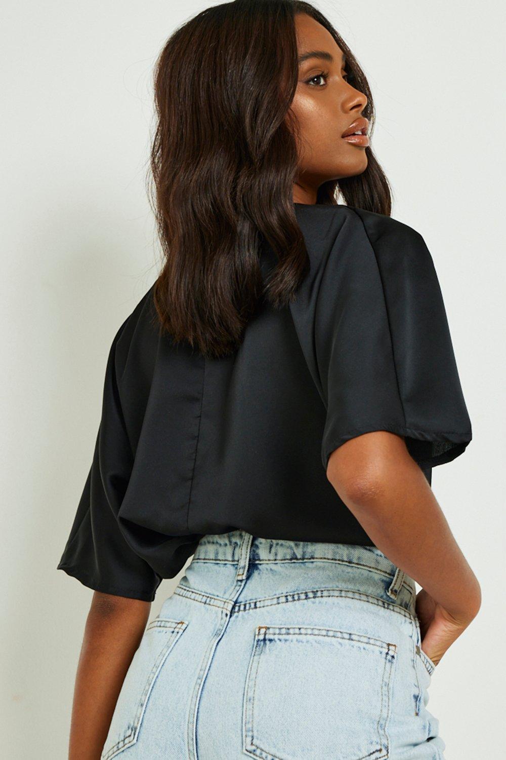 cropped short sleeve blouse