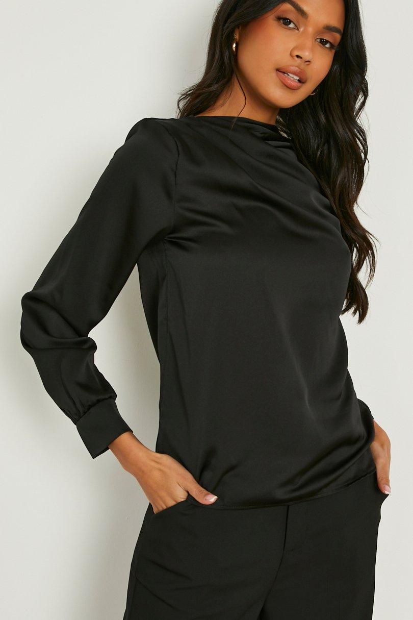 Mock Twist Neck Detail Top