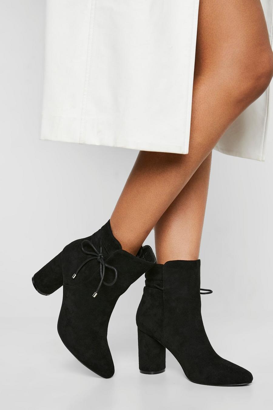 Black Bow Detail Ankle Boots image number 1