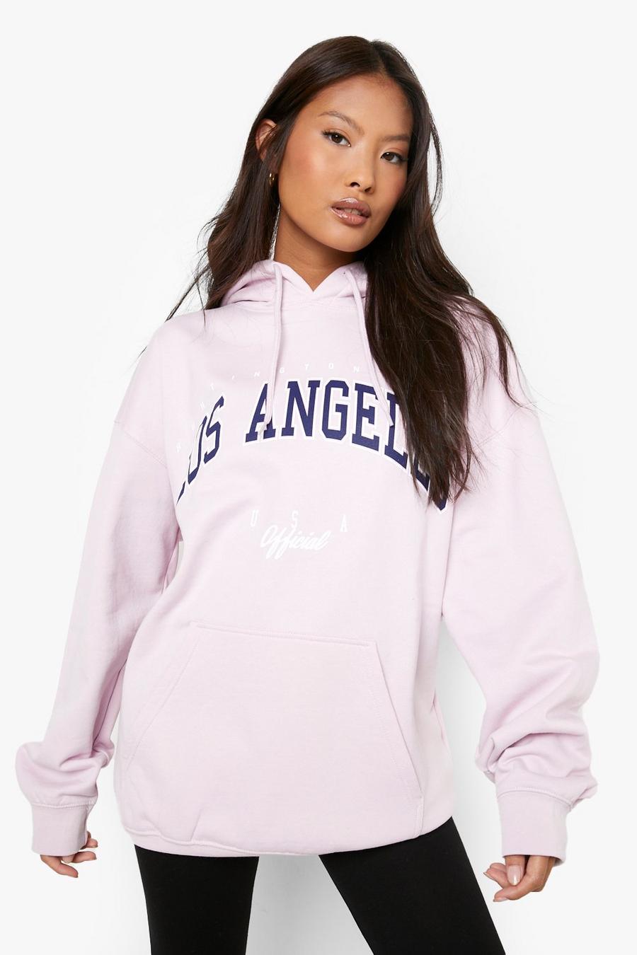 Lilac Petite Los Angeles Oversized Hoody image number 1