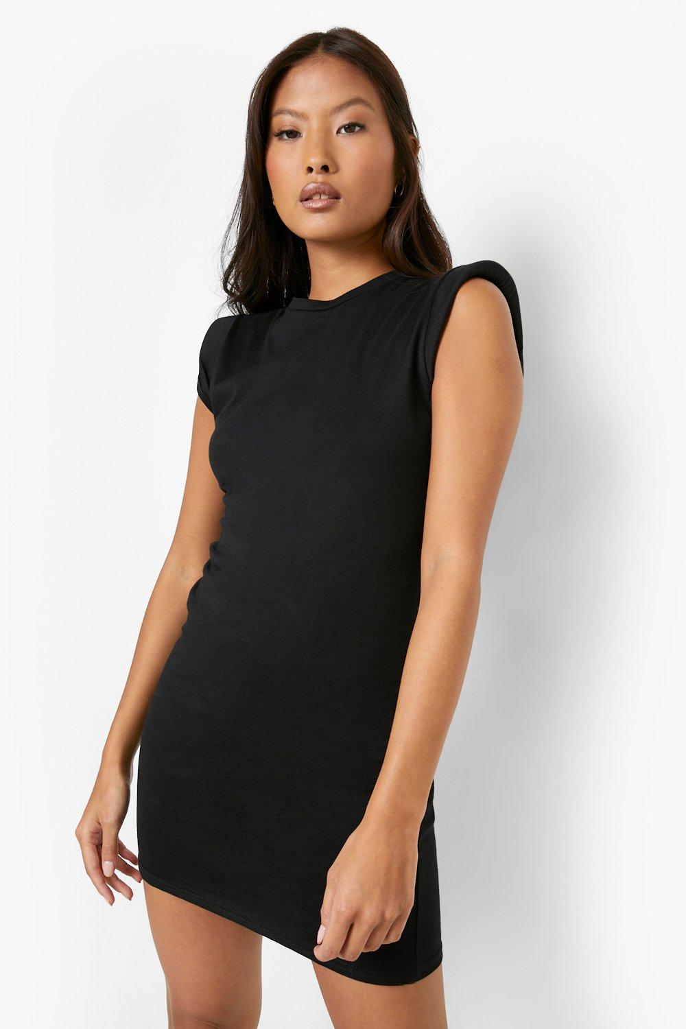 black t shirt dress boohoo