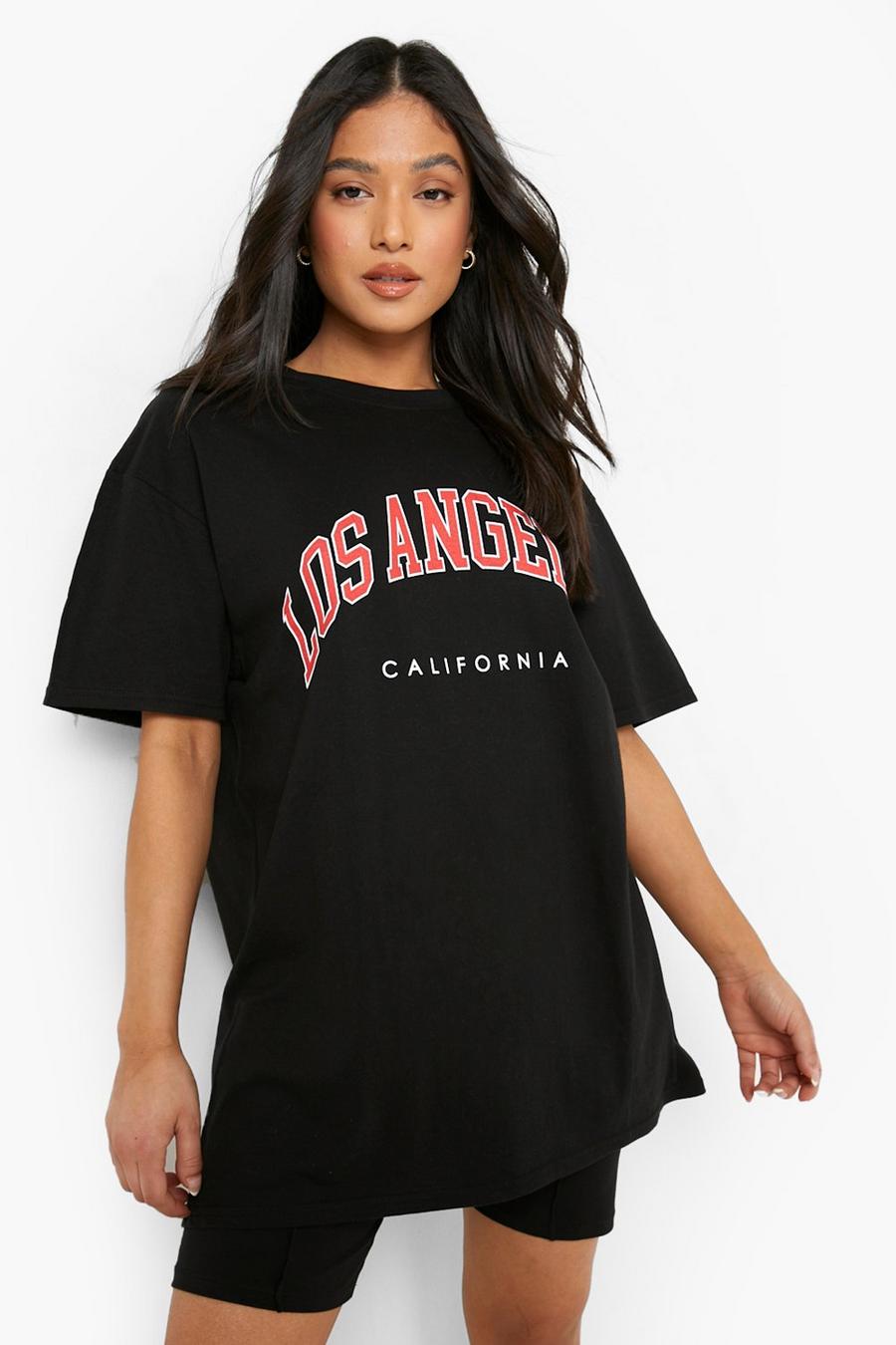 Black Petite Los Angeles Oversized T-shirt image number 1