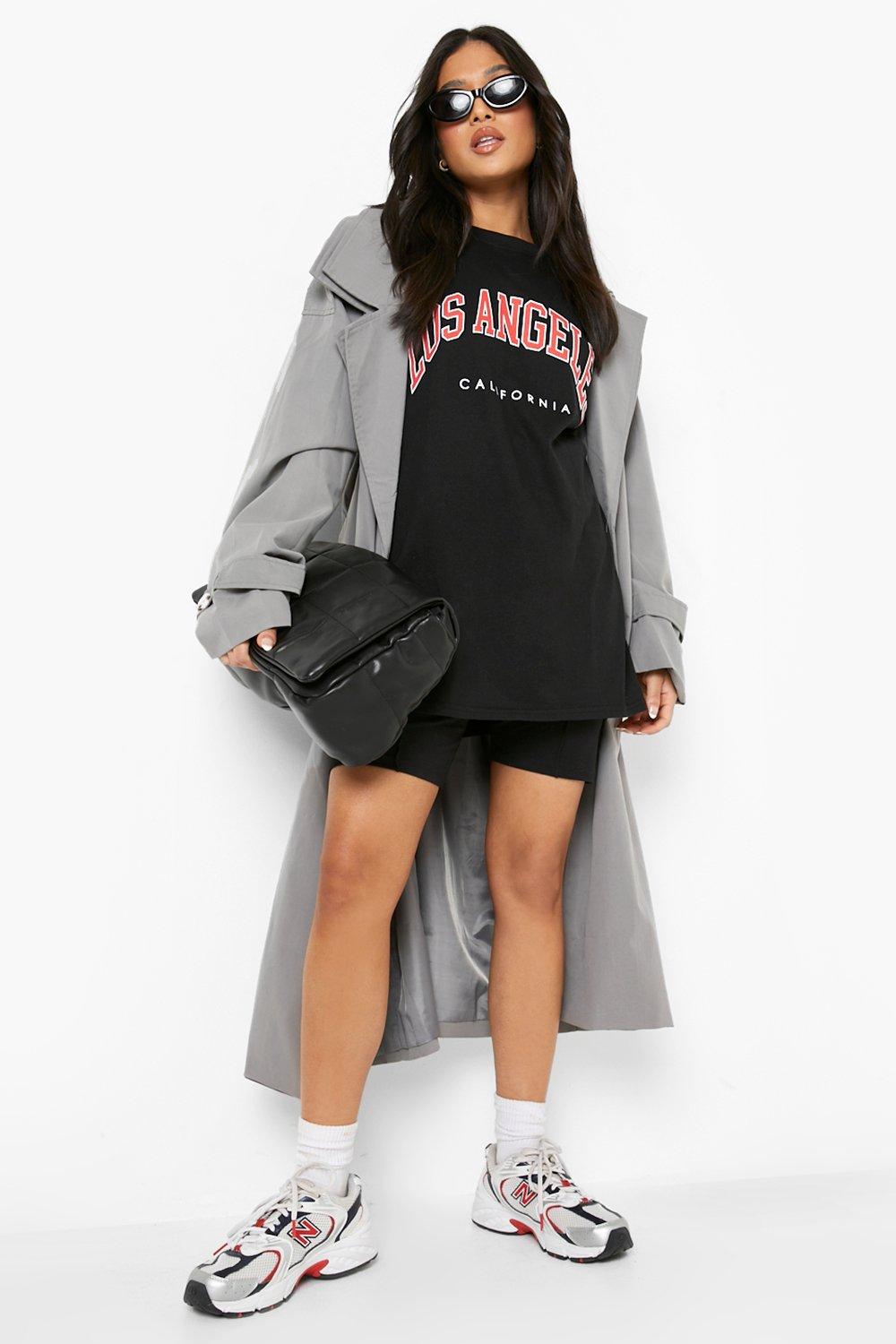 Black Petite Los Angeles Oversized T-shirt