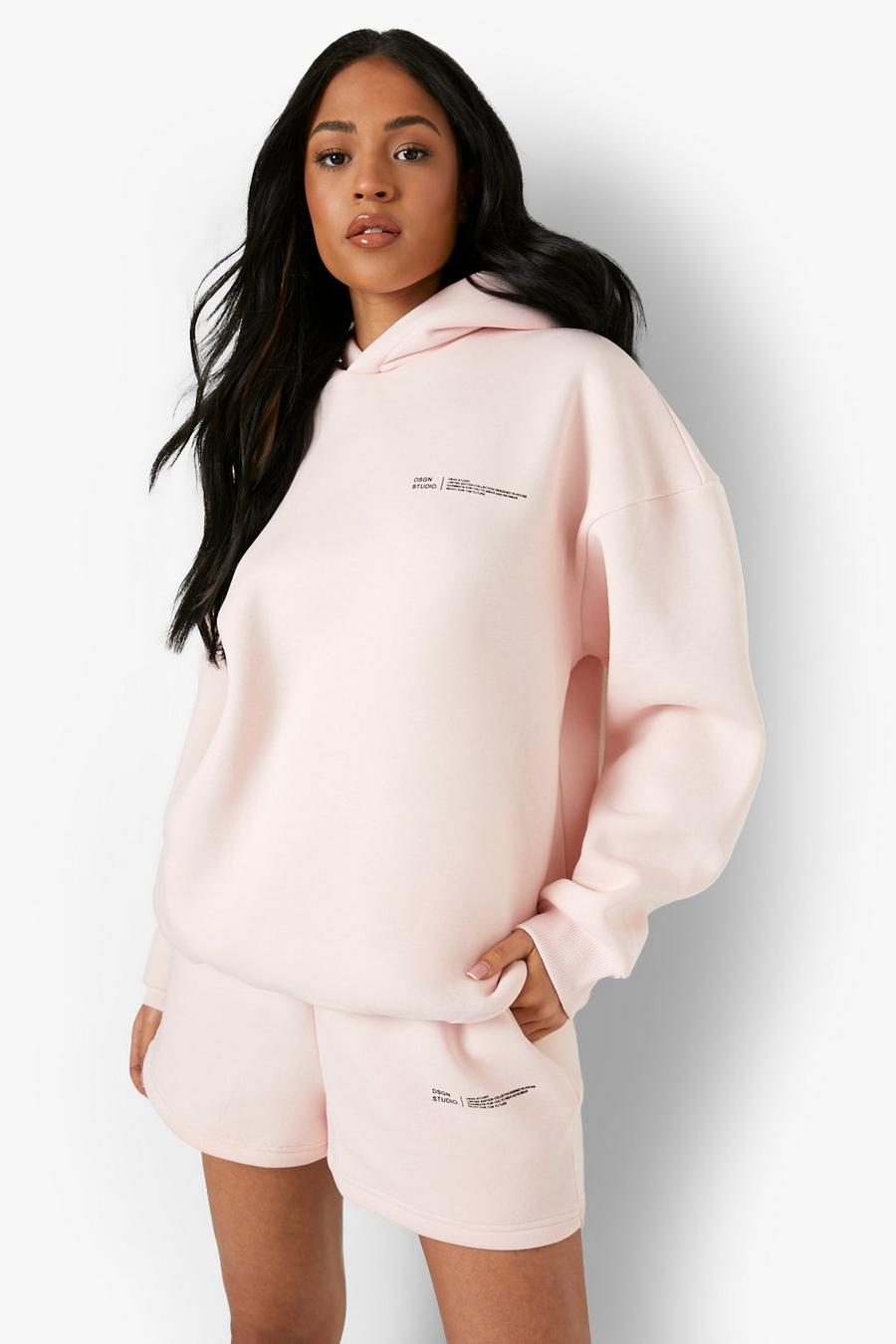 Baby pink Tall Official Studio Text Short Tracksuit image number 1