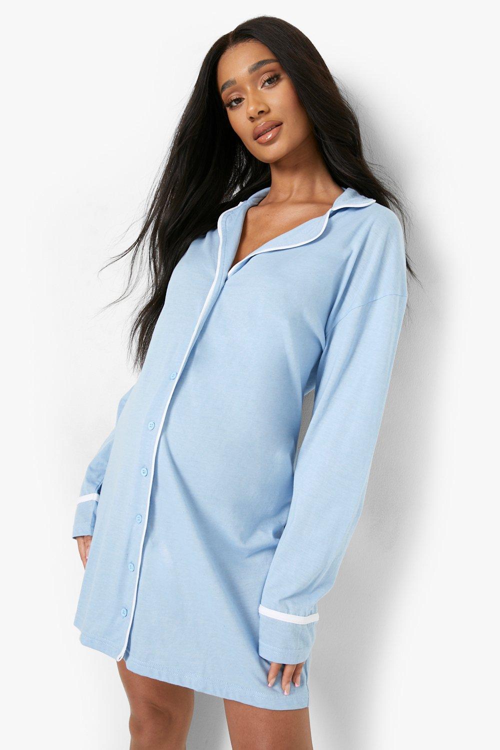 Button-Down Sleep Shirt - Blue