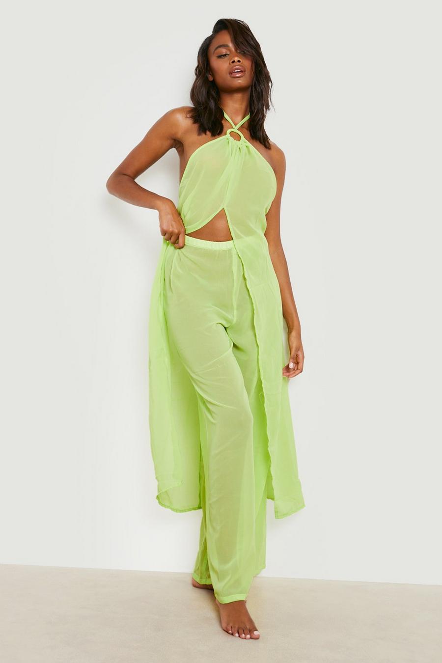 Lime O-Ring Top & Pants Beach Co-Ord image number 1