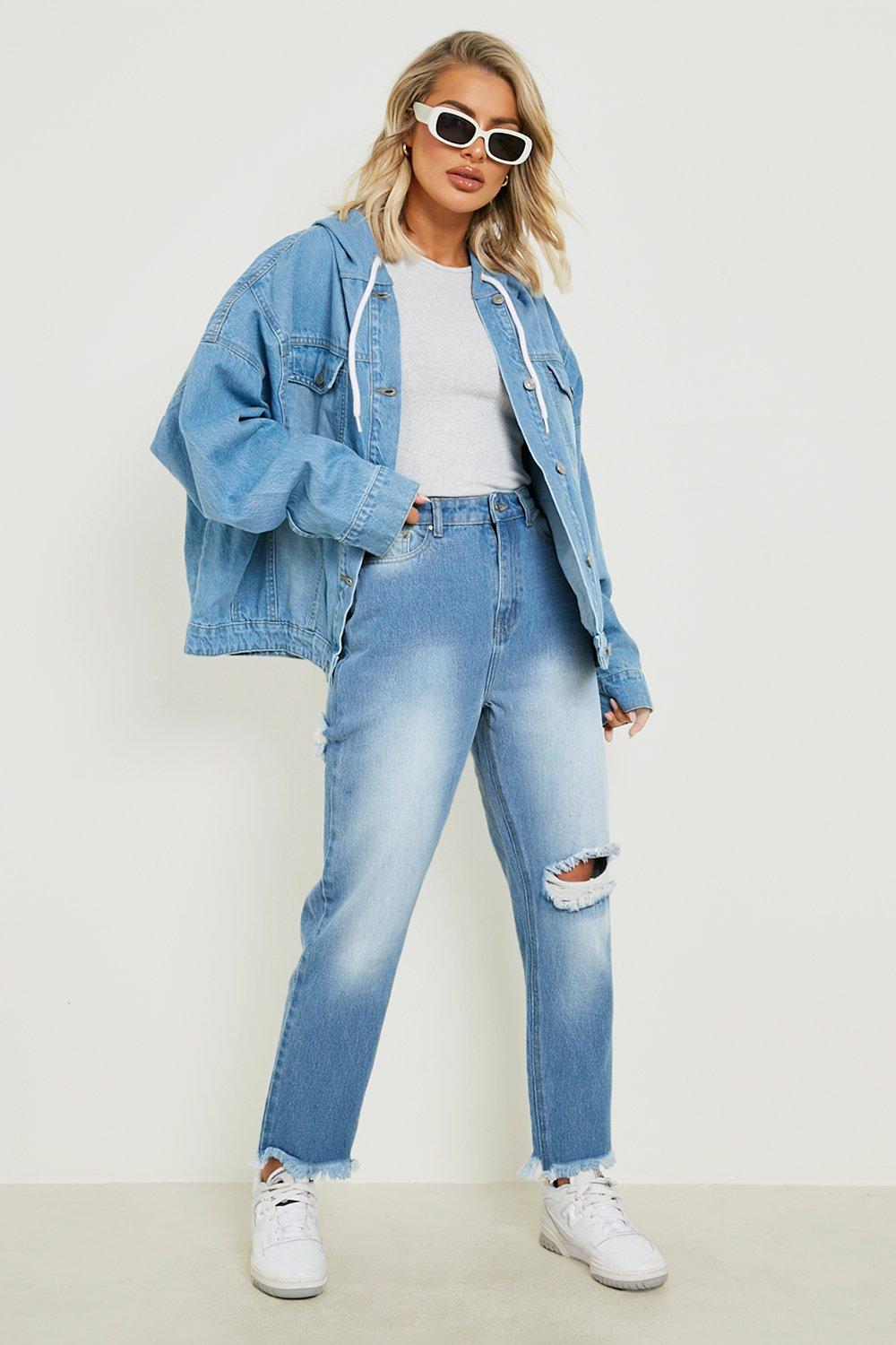 Miluxas Women's Oversized Denim Jacket