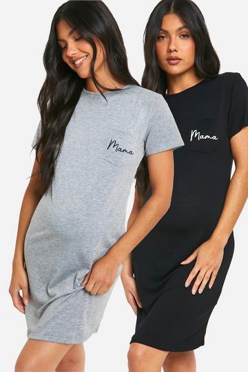 Grey Maternity 2pk T-shirt Nightie