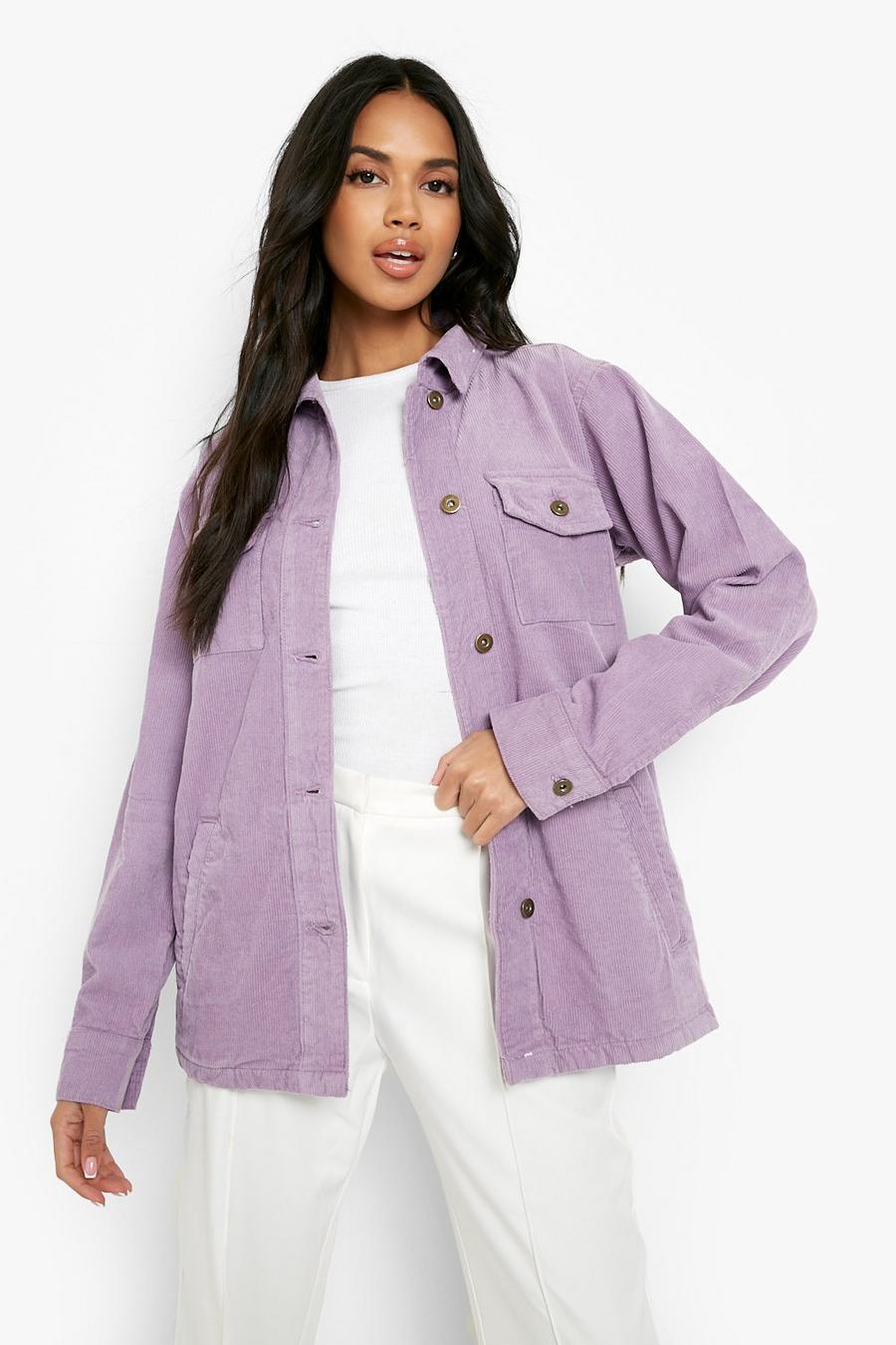 Lilac Cord Shacket image number 1