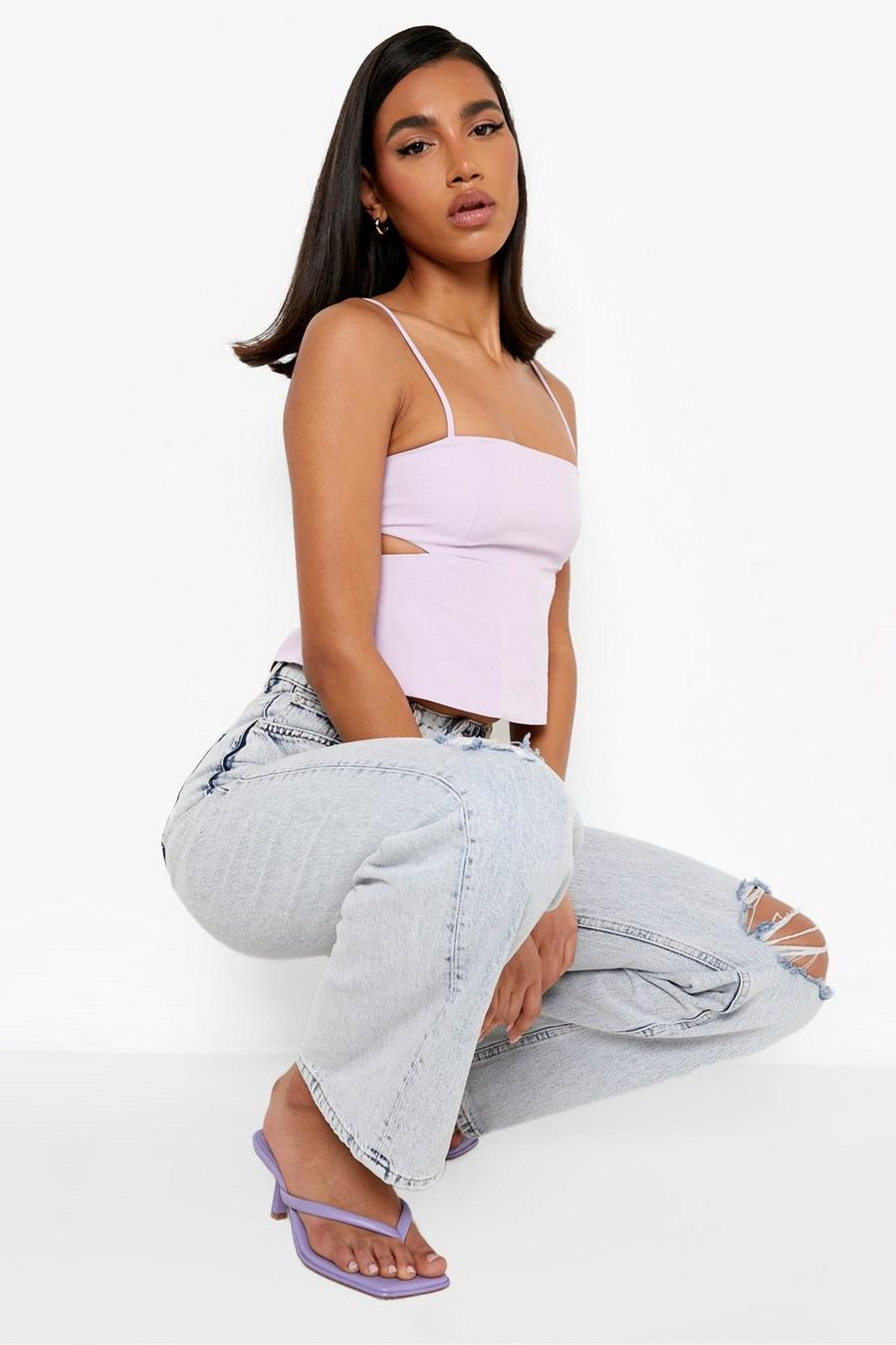 Lilac Crop top med cut-out image number 1