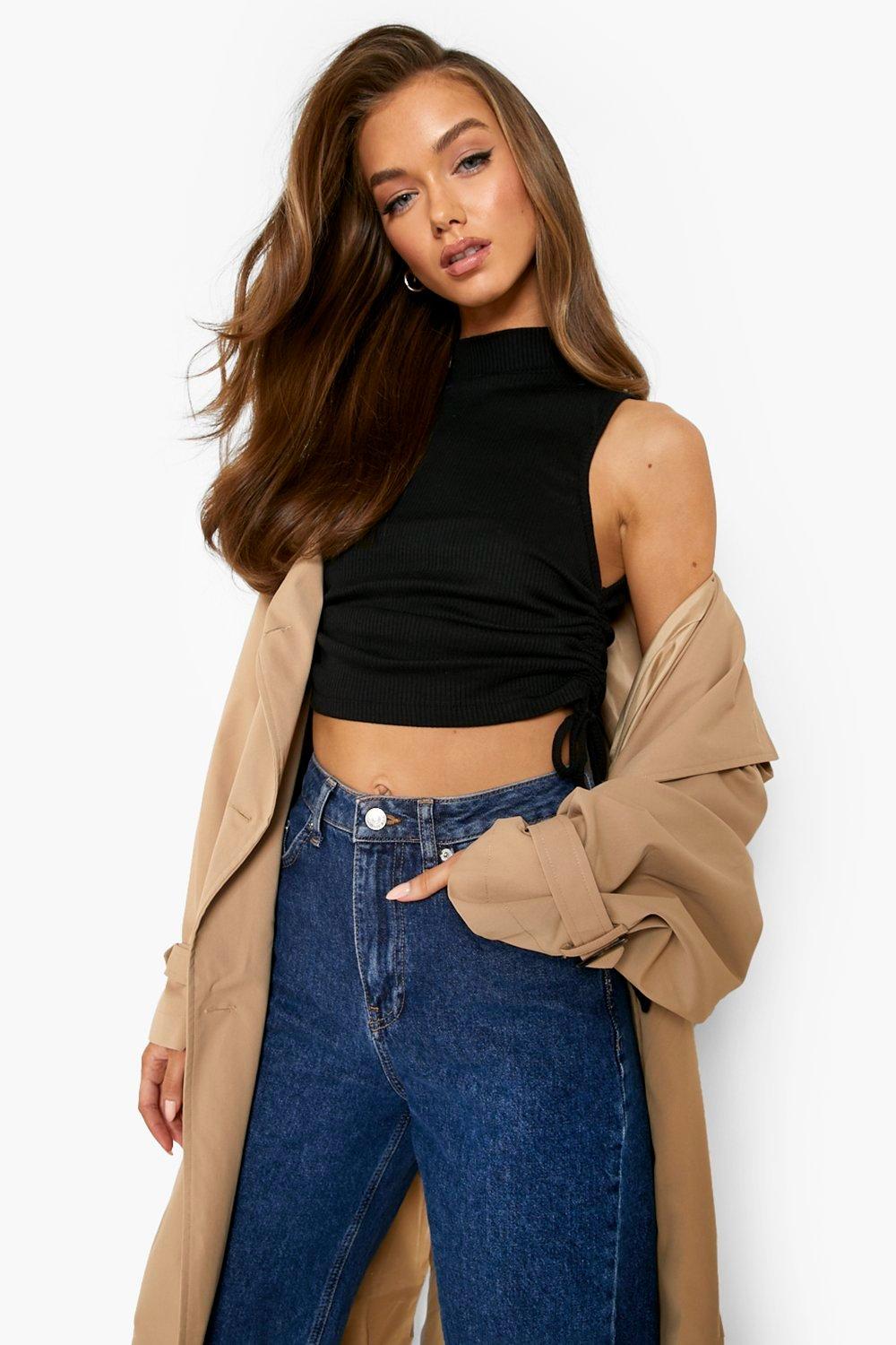 売れ筋商品|||ホワイトマーク カットソー トップス レディース Women's Beaded Angled Hem Knit Top Black 送料無料】 ホワイトマーク レディース シャツ トップス Women's