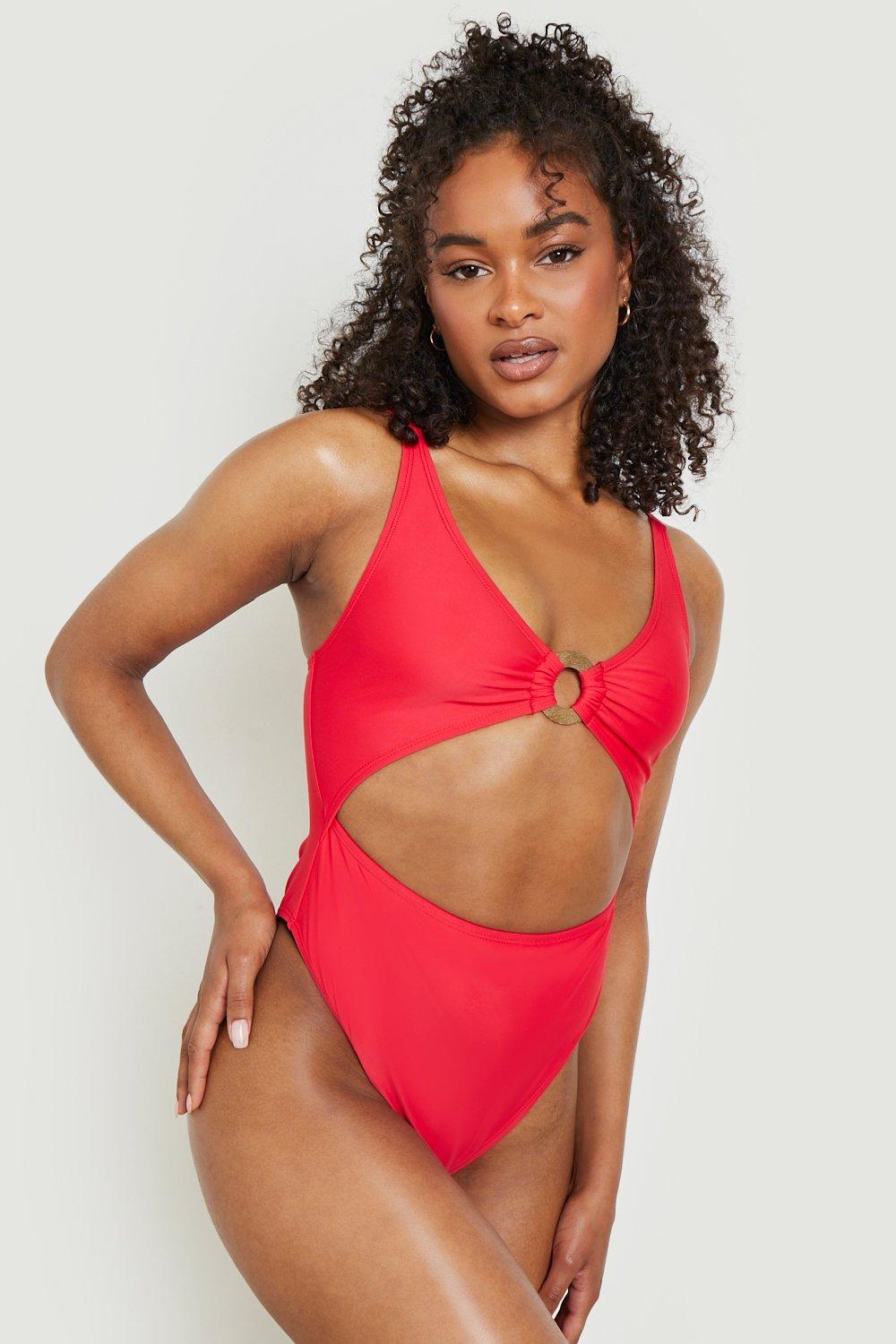 Boohoo cheap red swimsuit