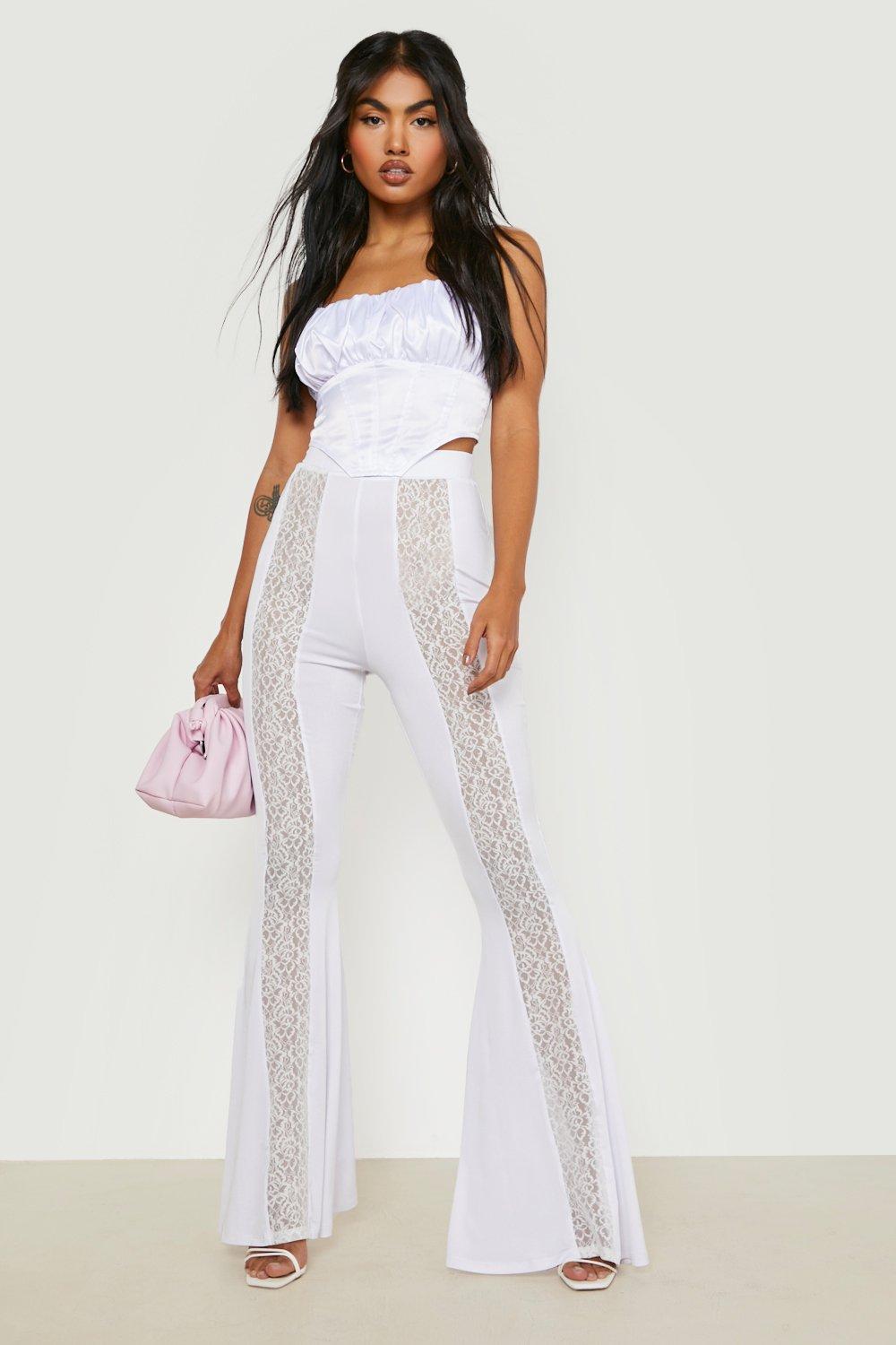 Woman high-waisted lace trousers