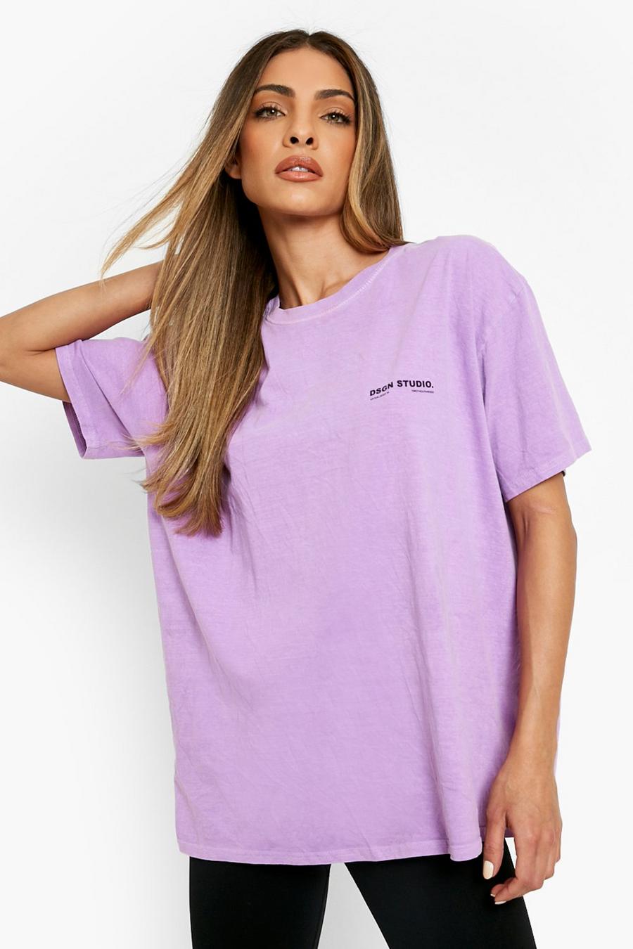 Purple lila Dsgn Studio Overdyed Printed T-shirt