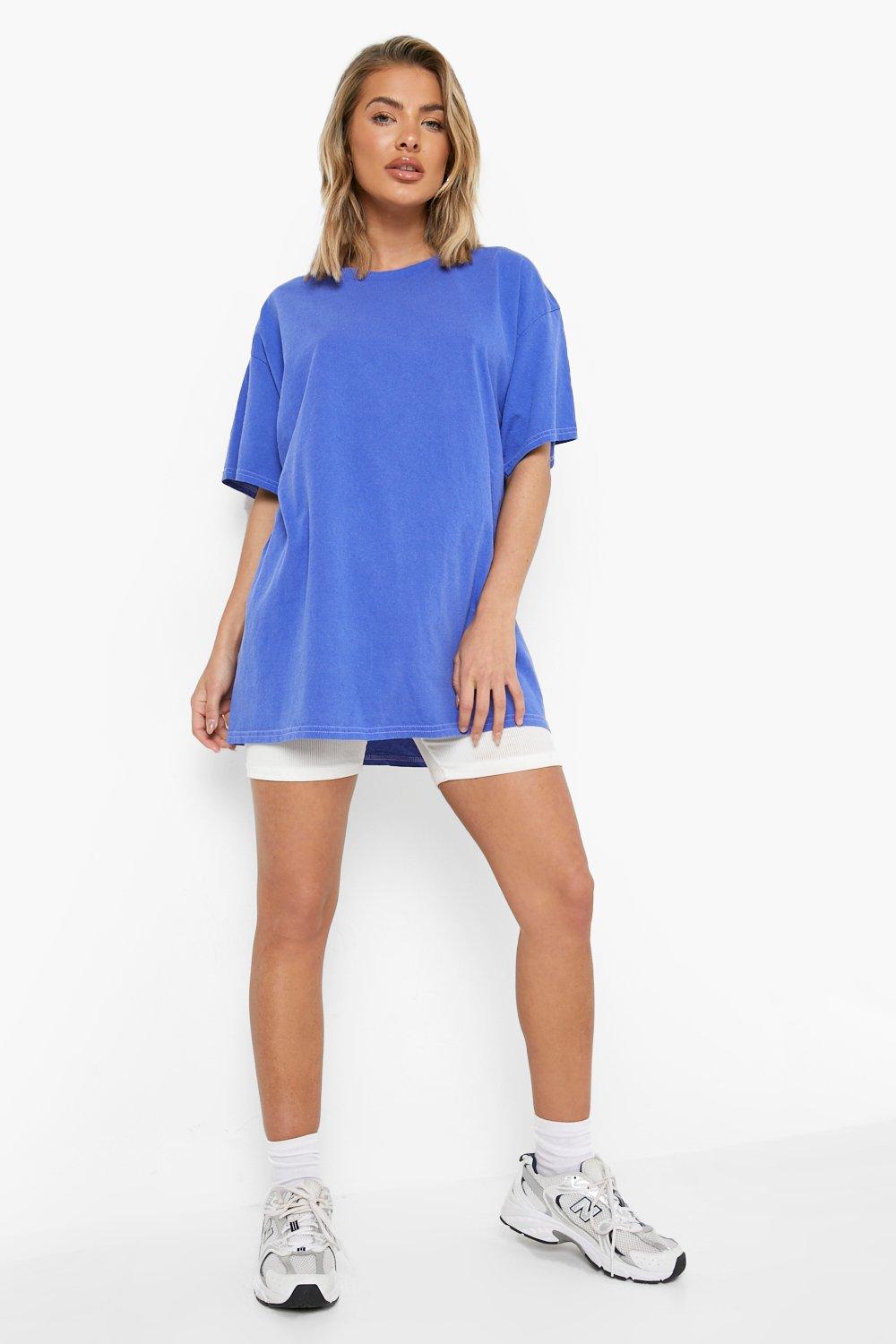 Oversized blue best sale t shirt dress