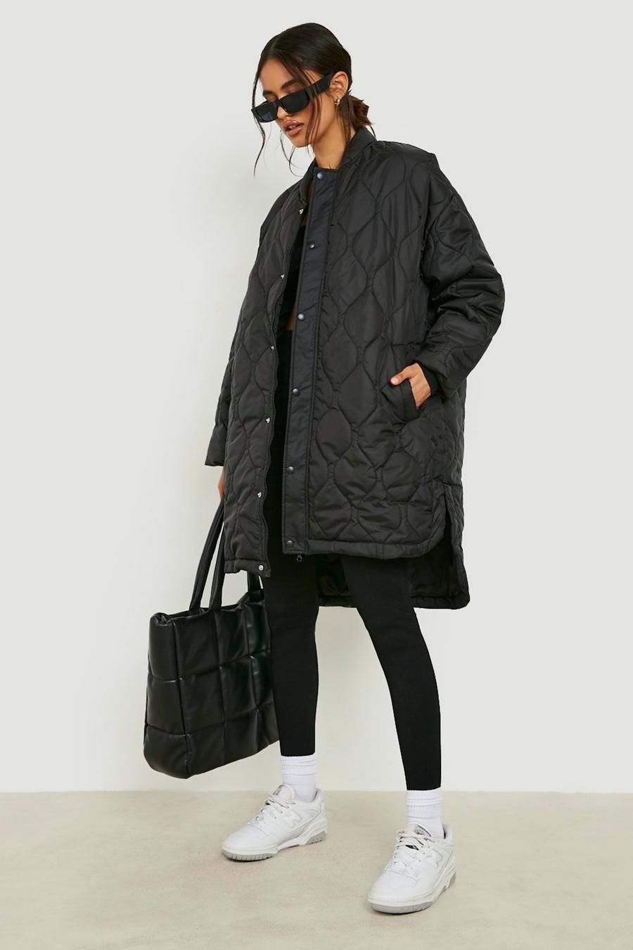 Black Oversized Quilted Jacket