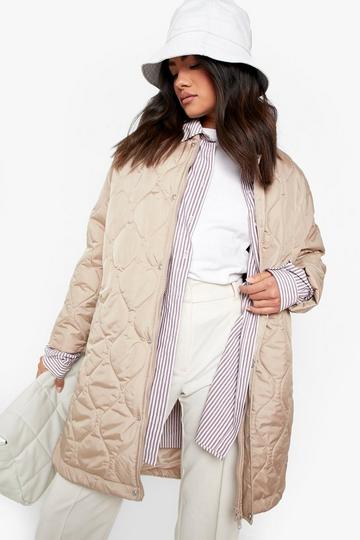 Oversized Quilted Jacket taupe