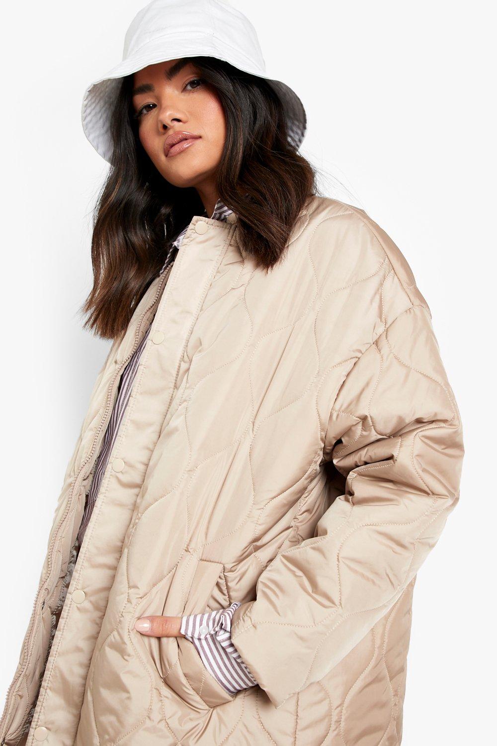 Taupe on sale quilted jacket