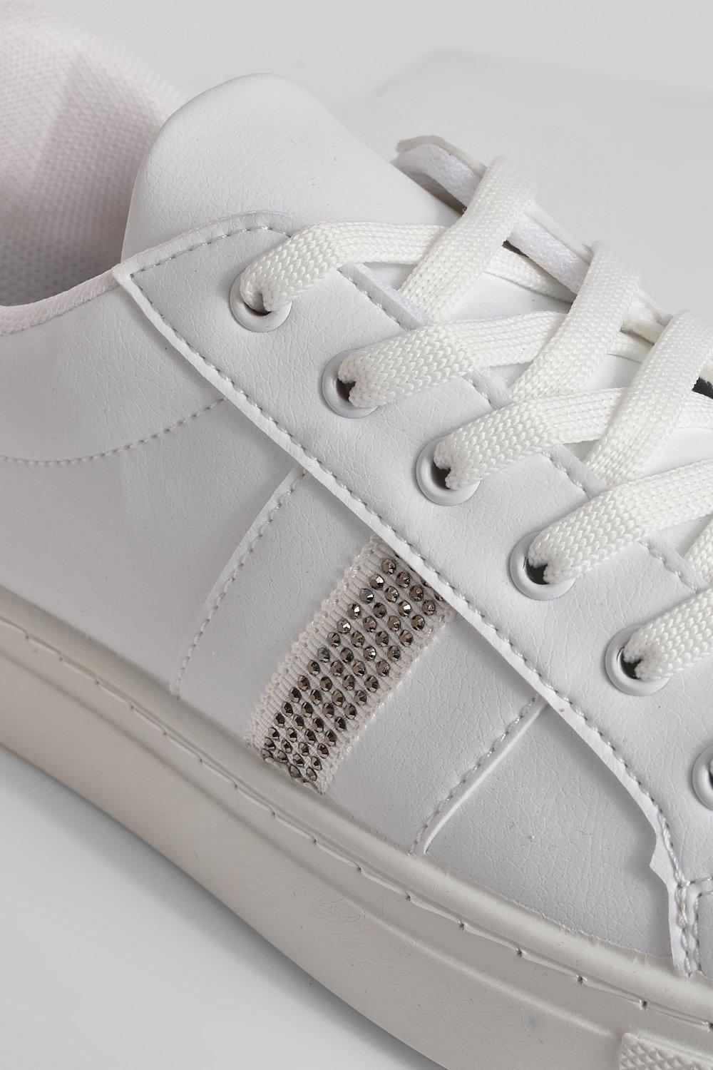 Boohoo hot sale white trainers