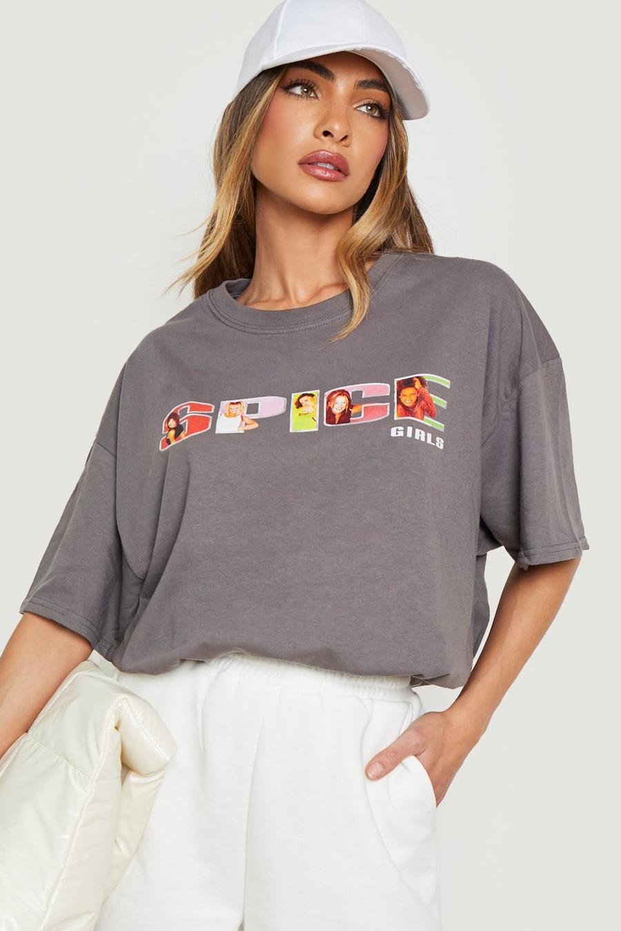 Charcoal Spice Girls Oversize t-shirt med tryck image number 1