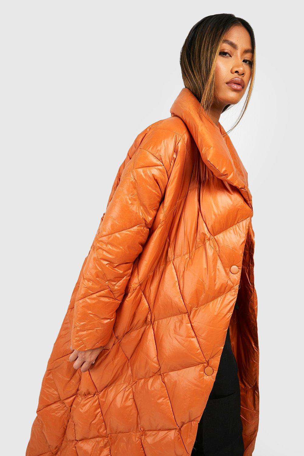 Rust puffer jacket clearance women's