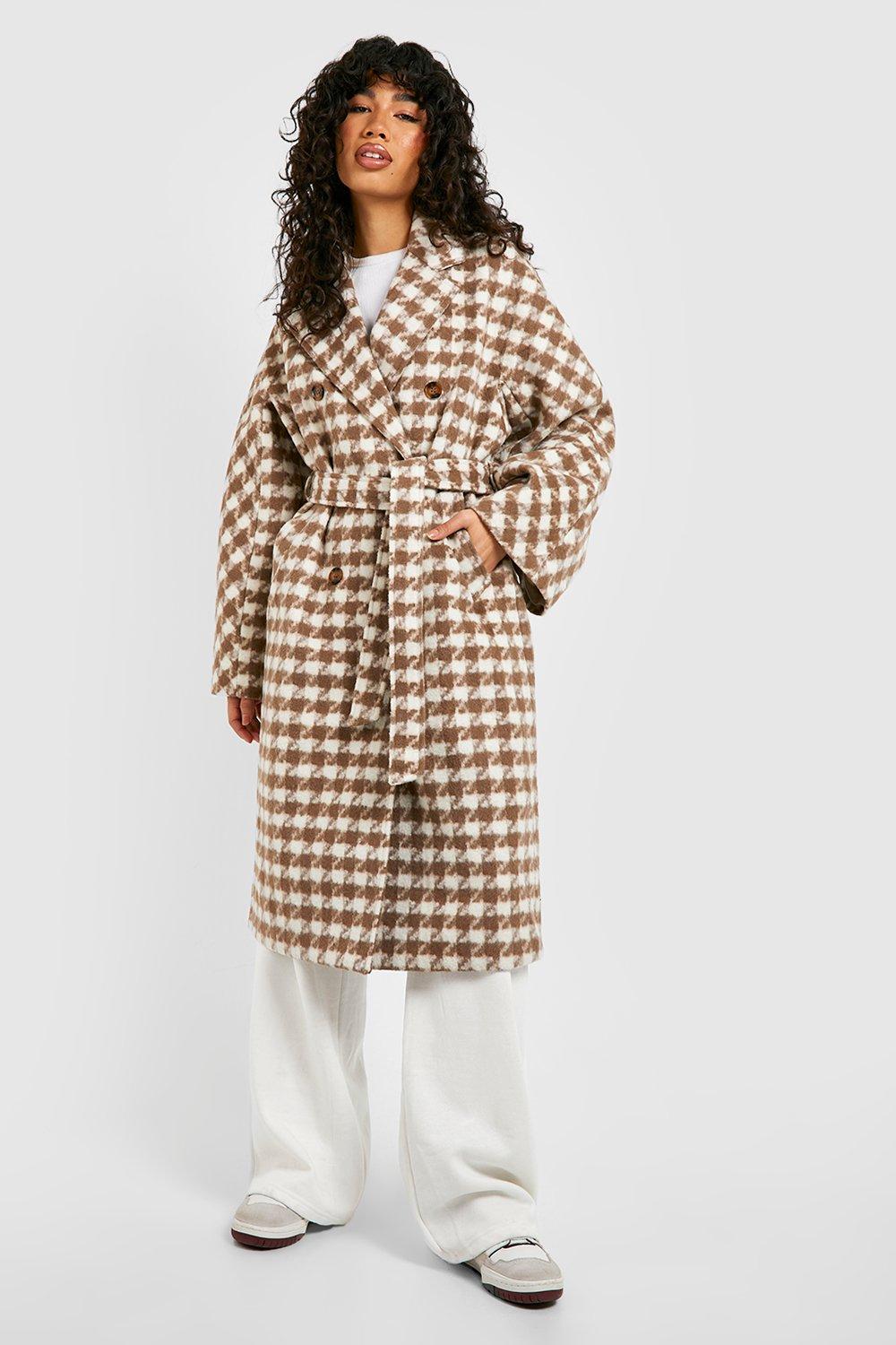 Wool cheap dogtooth coat