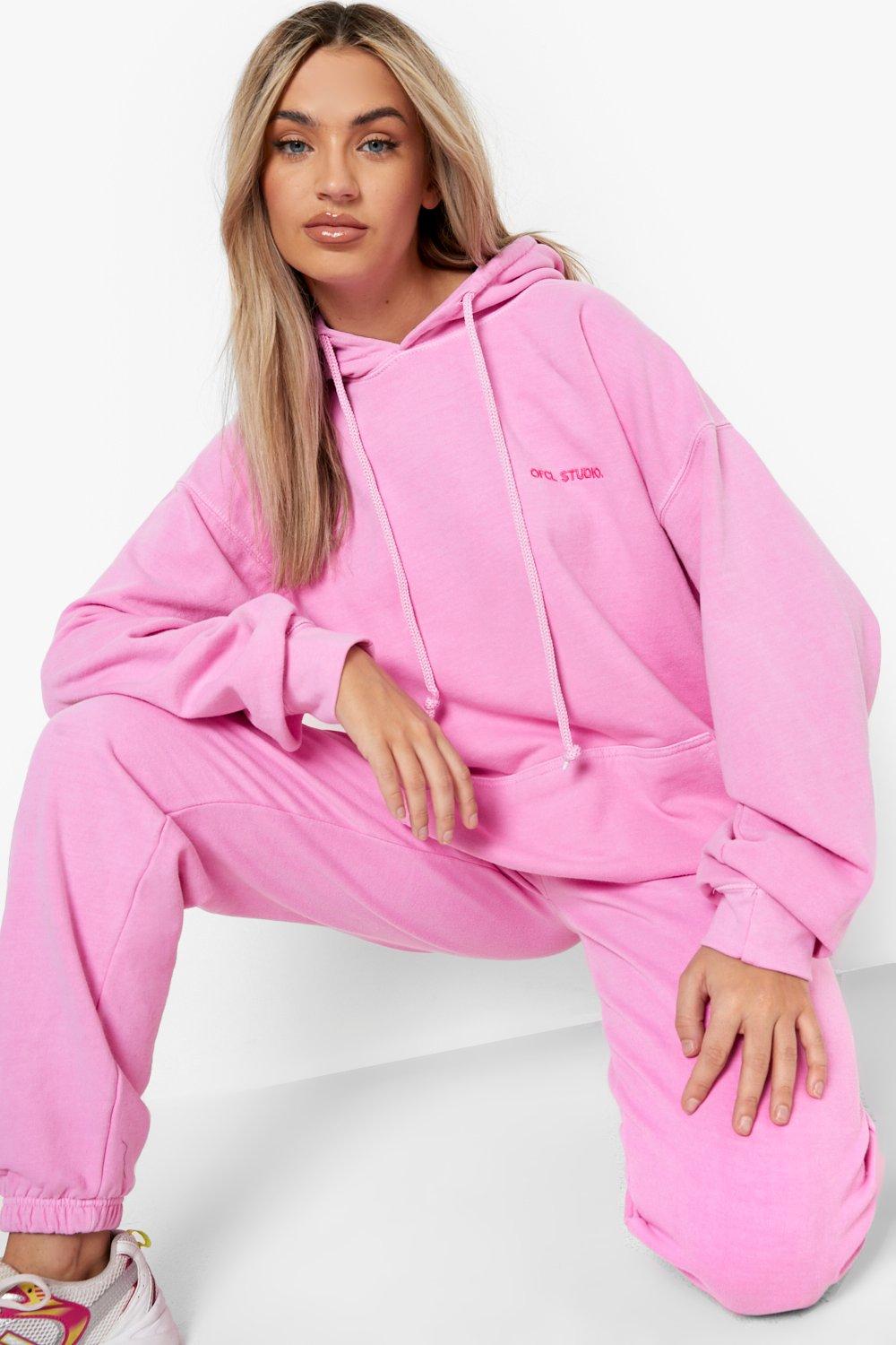 Hot Pink Overdyed Hooded Tracksuit