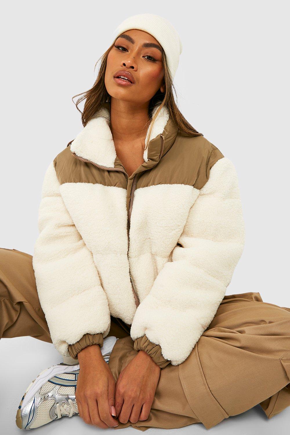 Boohoo teddy coat online