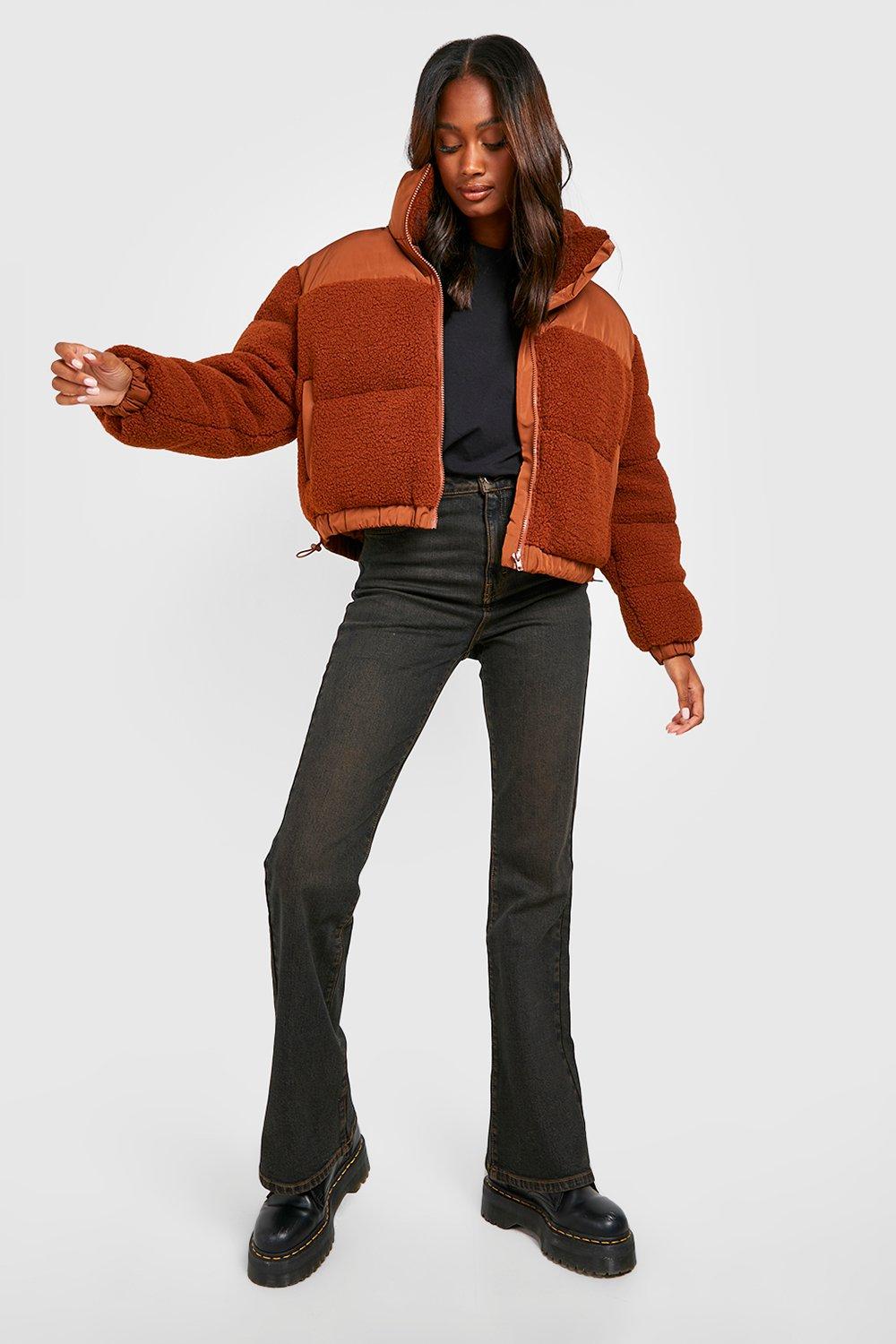 Teddy Faux Fur Panelled Puffer Jacket