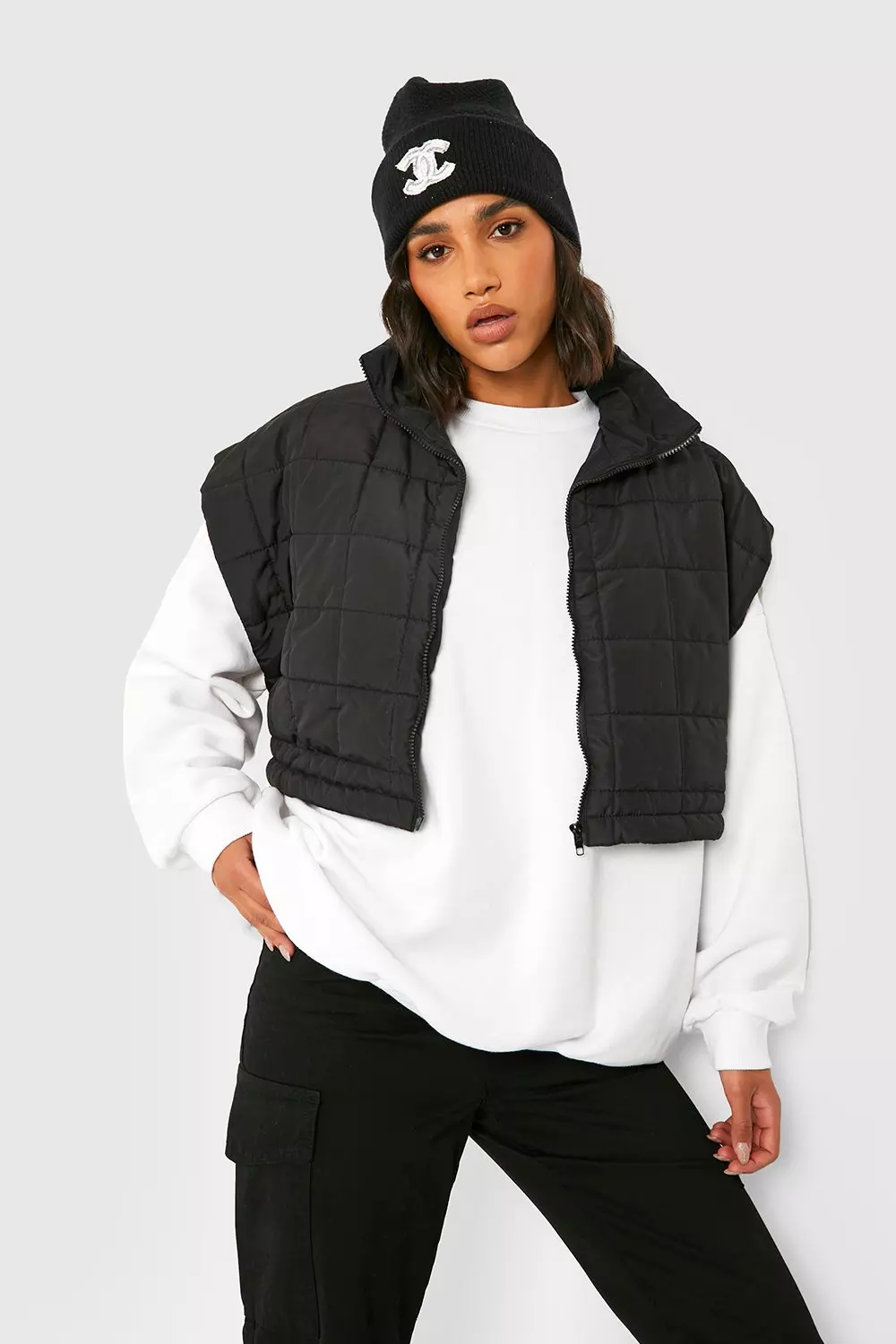 Quilt Crop Puffer Vest