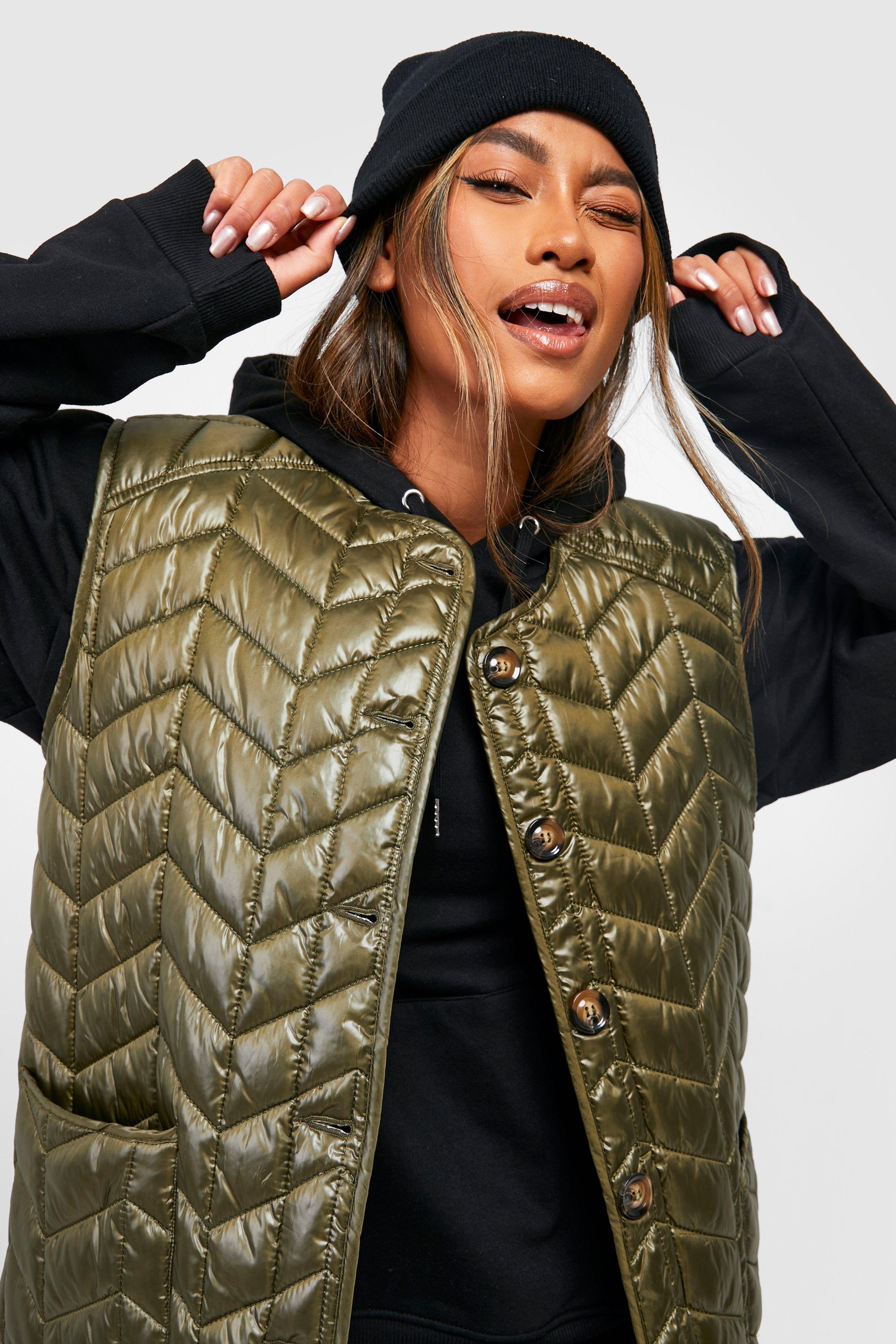 Quilt Detail Longline Vest | boohoo USA