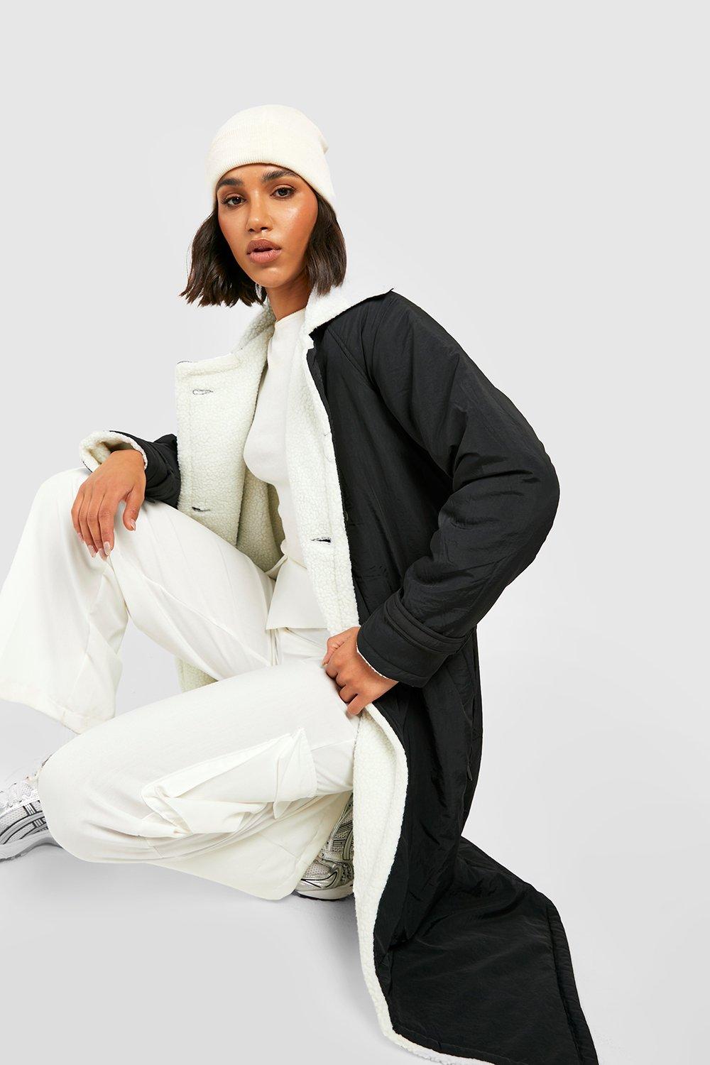 Borg Lined Padded Trench Coat